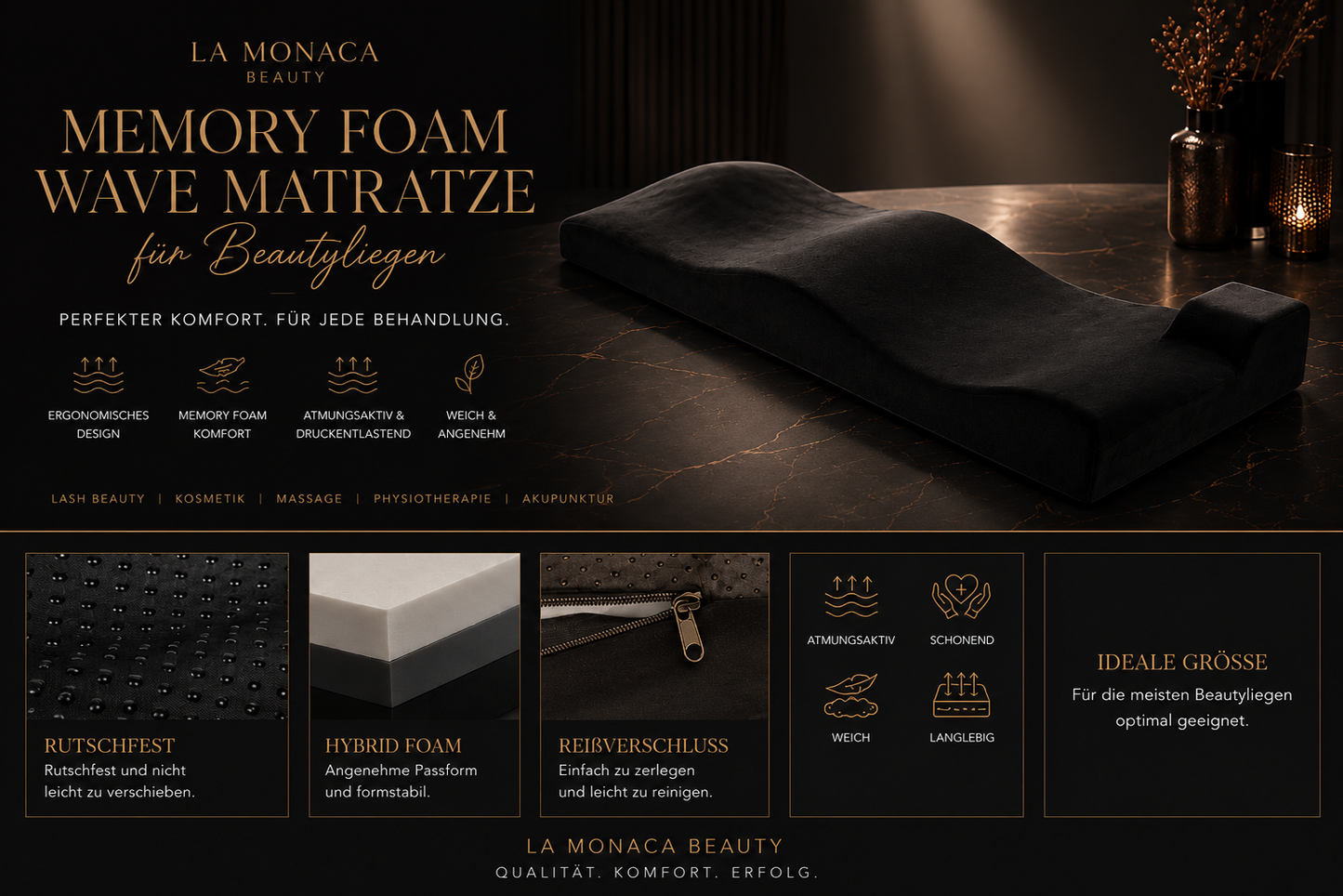 Memory Foam Wave Matratze für Beautyliegen